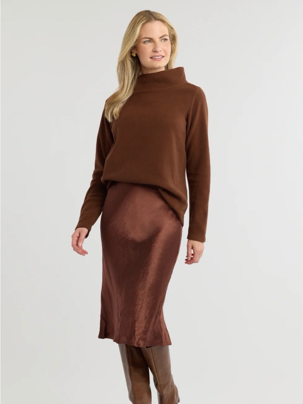 NWT Dudley Stephens Greenpoint Turtleneck in Vello Cocoa